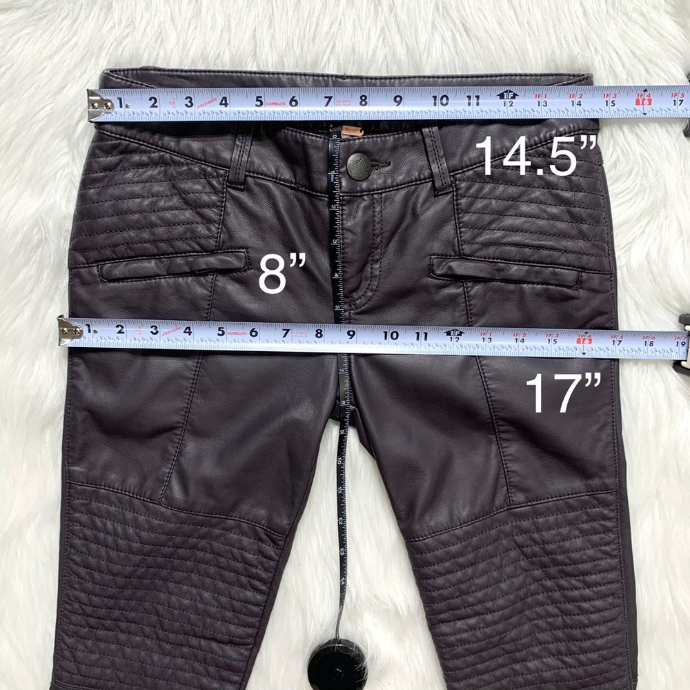 SOLD-Free People Faux Leather Skinny Moto Pants - Picture 10 of 11